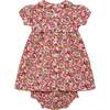 Hand-Smocked Baby Dress Chloe, red floral - Dresses - 4 - thumbnail