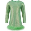 Shimmering Metallic Feather Dress Green - Dresses - 1 - thumbnail