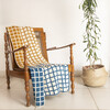 Sveda Reversible Squares Throw, Mustard/Blue - Throws - 4 - thumbnail