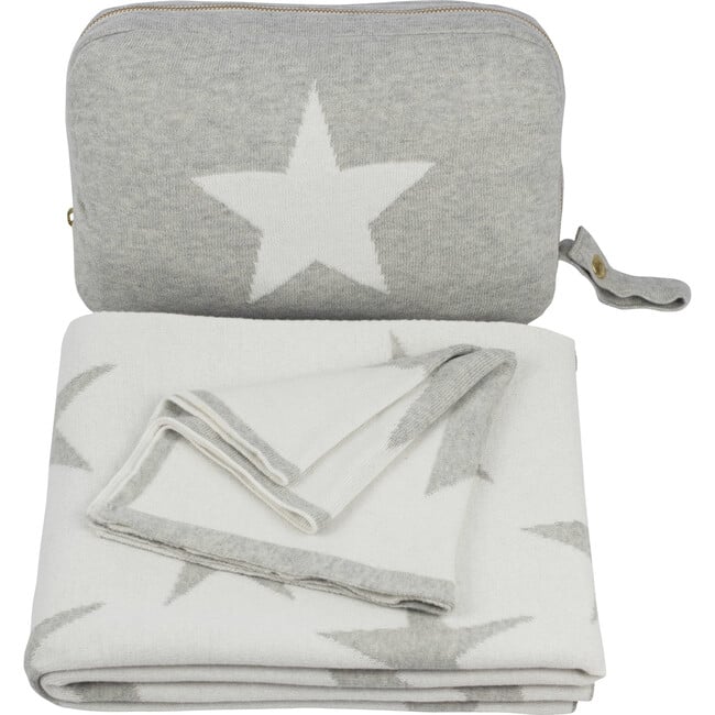 Stars Baby Blanket Set, Vanilla/Ivory - Blankets - 3