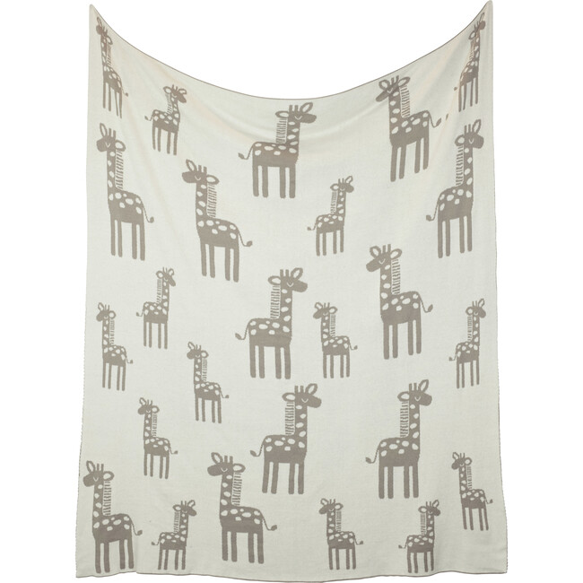 Giraffe Reversible Baby Blanket Set, Neutral - Blankets - 4