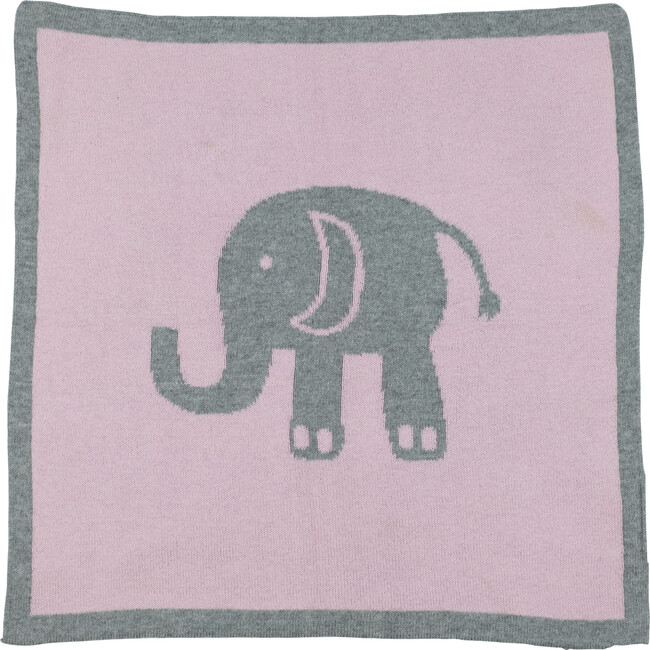 Elephant Love Baby Blanket Set, Pink/Grey - Blankets - 4