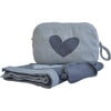 Hearts Reversible, Dk grey mel/light grey mel - Blankets - 1 - thumbnail