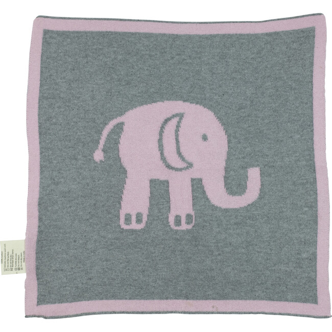 Elephant Love Baby Blanket Set, Pink/Grey - Blankets - 5