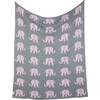 Elephant Love Baby Blanket Set, Pink/Grey - Blankets - 6 - thumbnail