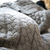 Double cable - lt grey mel - Blankets - 2 - thumbnail
