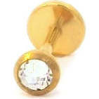 Classic Bezel Crystal Titanium Flat Back Stud Earring, Gold