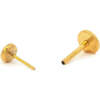 Classic Bezel Crystal Titanium Flat Back Stud Earring, Gold - Earrings - 6