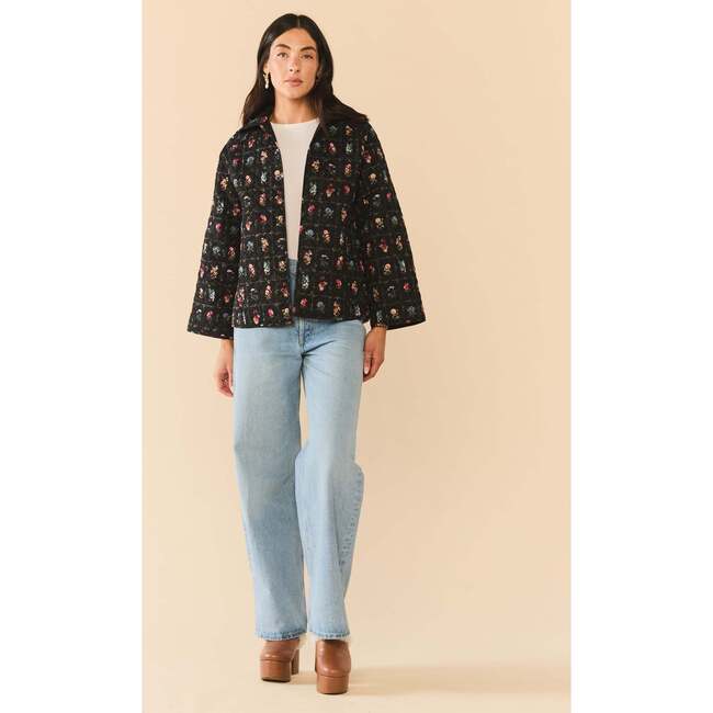 Flora Quilted Jacket Quilted Florence Black Floral