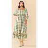 Eloise Dress x McKenzie DePinto Collaboration Cream & Green Plaid With Larsen Floral - Dresses - 1 - thumbnail