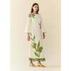 Ariana Dress Ivory with Green Applique - Dresses - 2
