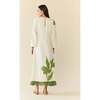 Ariana Dress Ivory with Green Applique - Dresses - 3