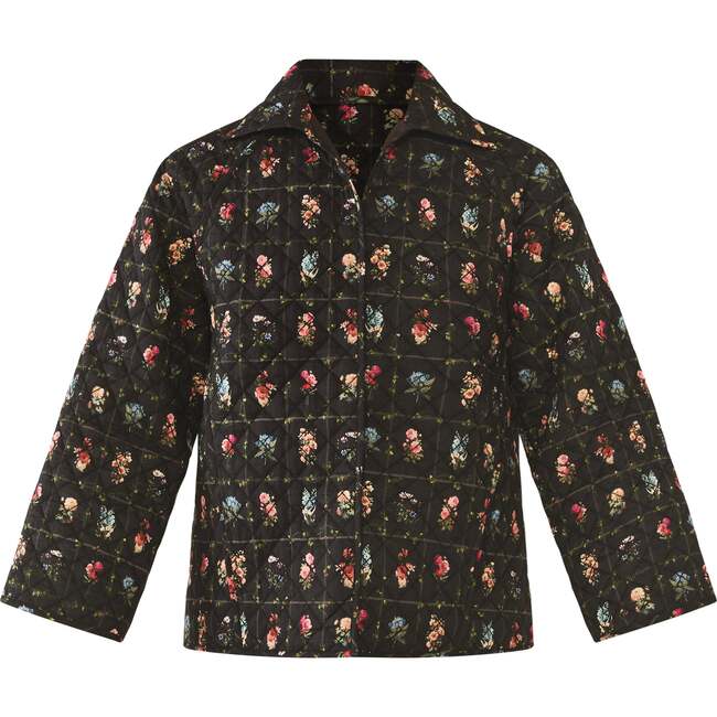 Flora Quilted Jacket Quilted Florence Black Floral - Jackets - 4