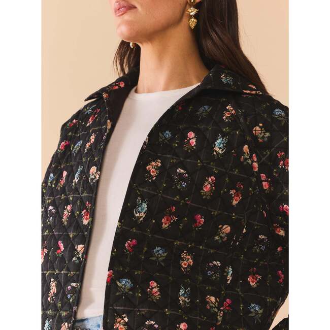 Flora Quilted Jacket Quilted Florence Black Floral - Jackets - 5