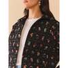 Flora Quilted Jacket Quilted Florence Black Floral - Jackets - 5