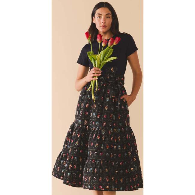 Celine Skirt Quilted Florence Black Floral