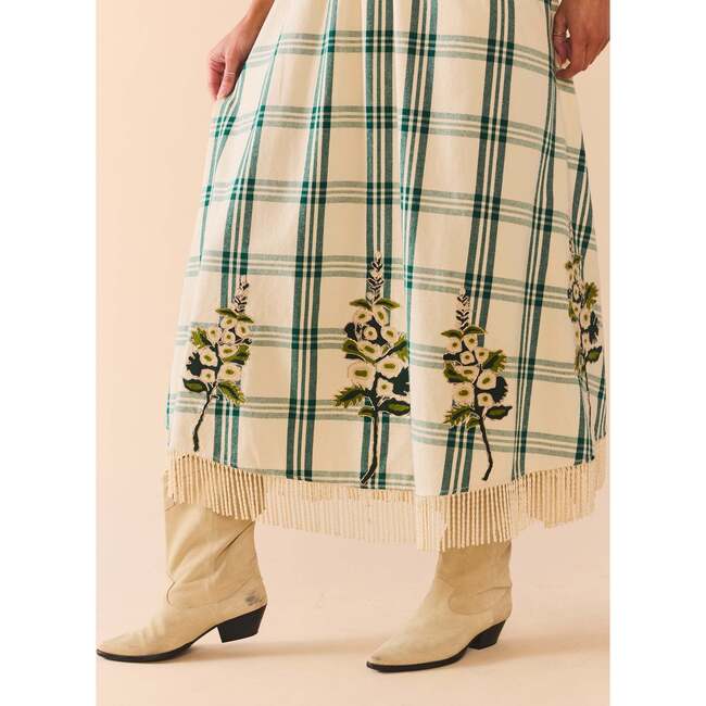 Eloise Dress x McKenzie DePinto Collaboration Cream & Green Plaid With Larsen Floral - Dresses - 5