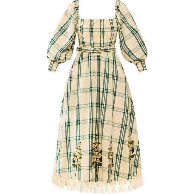 Eloise Dress x McKenzie DePinto Collaboration Cream & Green Plaid With Larsen Floral - Dresses - 6