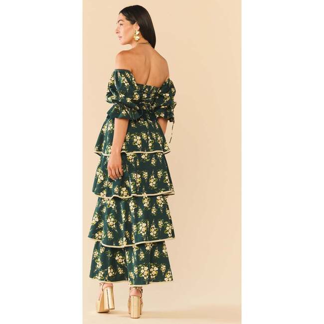 Jamie Top x McKenzie DePinto Collaboration Deep Green With Cream Larsen Floral - Blouses - 5