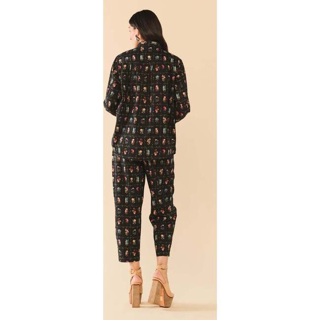 Katie Button Down Florence Black Floral - Blouses - 4