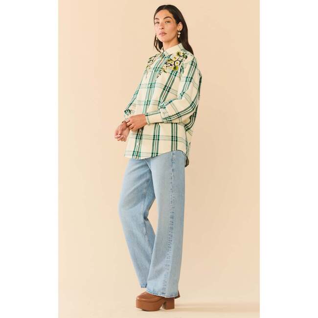 Butler Top x McKenzie DePinto Collaboration Cream & Green Plaid With Larsen Floral