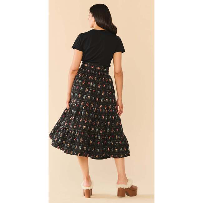 Celine Skirt Quilted Florence Black Floral - Skirts - 4