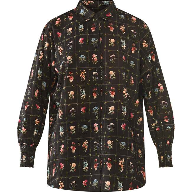 Katie Button Down Florence Black Floral - Blouses - 5