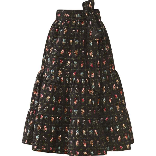 Celine Skirt Quilted Florence Black Floral - Skirts - 5