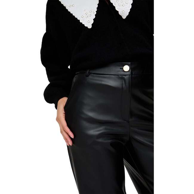 Suzzanna Embroidered Collar Cardigan, Black - Sweaters - 3