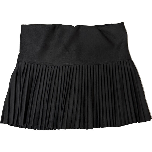 Girls Suede Pleated Skort, Black