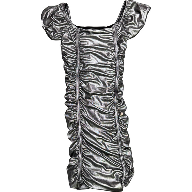 Girls Shimmer Amelia Dress, Silver