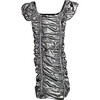 Girls Shimmer Amelia Dress, Silver - Dresses - 1 - thumbnail