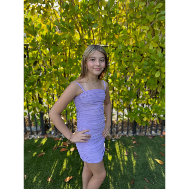 Girls Naomi Mesh Dress, Lavender