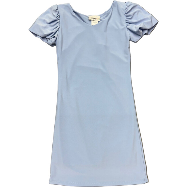 Girls Mesh ShortSleeve Dress, Light Blue