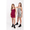 Girls Sequin Dress, Silver - Dresses - 2 - thumbnail