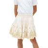 Staranisse Tiered All Over Embroidered Skirt, Ecru - Skirts - 2 - thumbnail