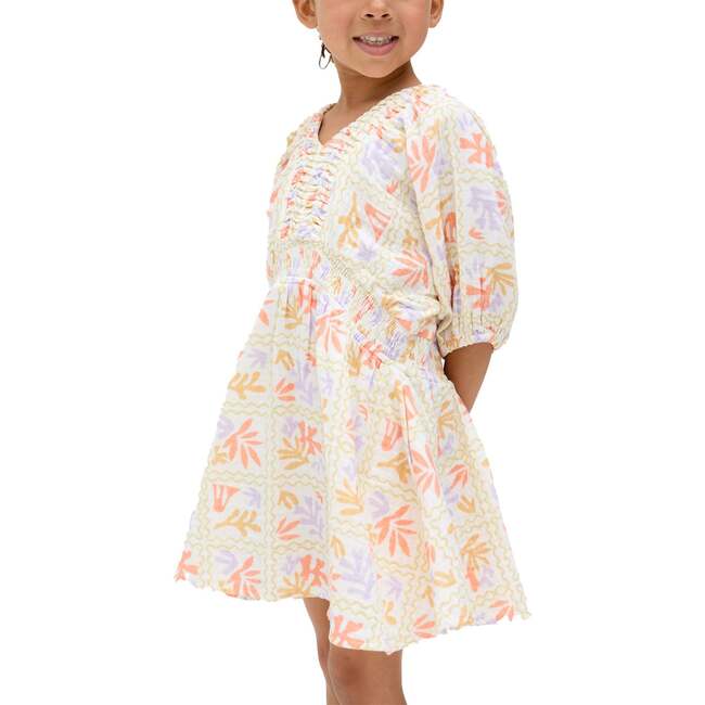 Soipoi Ruched V-Neck Dress, Multi