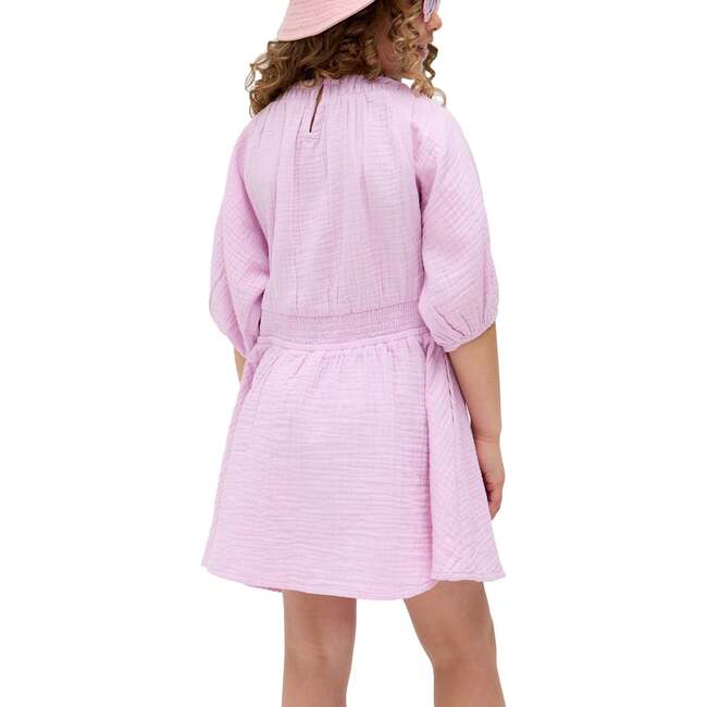 Soipoi Ruched V-Neck Dress, Purple