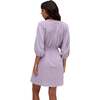 Soipoi Ruched V-Neck Mini Dress, Light Purple - Dresses - 4