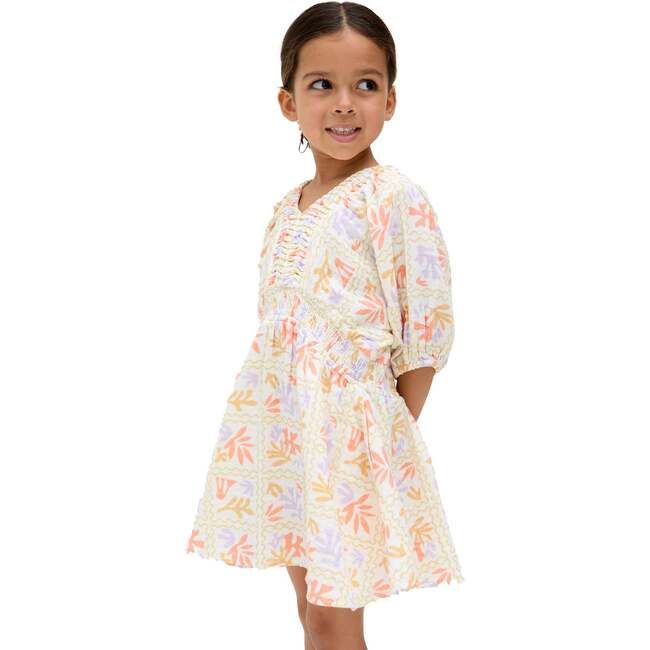 Soipoi Ruched V-Neck Dress, Multi - Dresses - 4