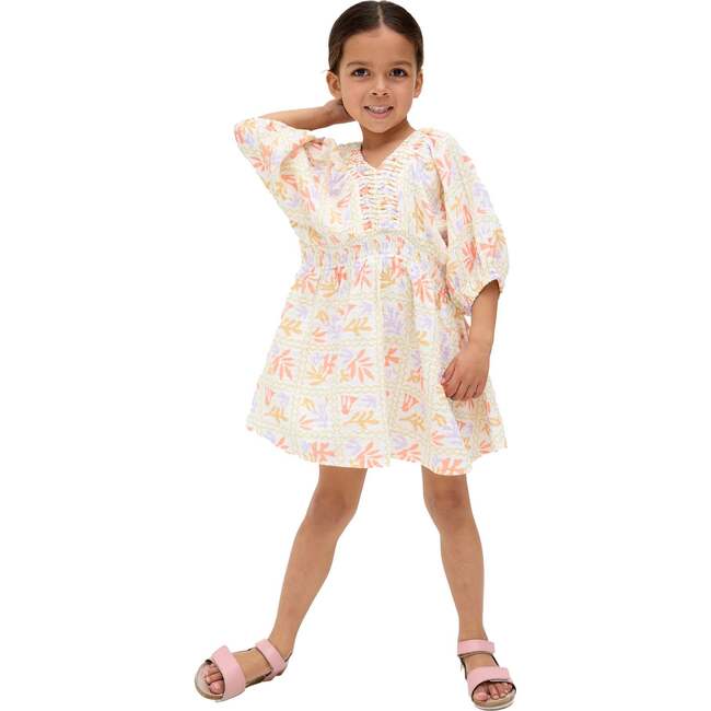 Soipoi Ruched V-Neck Dress, Multi - Dresses - 5