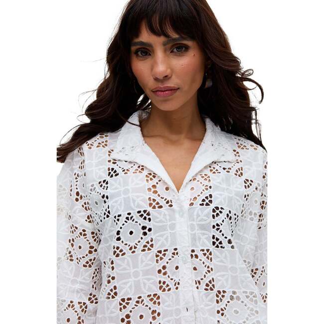 Shelli All Over Broderie Anglaise Shirt, White - Blouses - 6