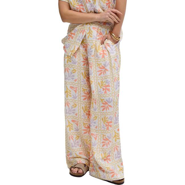 Matisse Wide Leg Patchwork Floral Print Trouser, Cream
