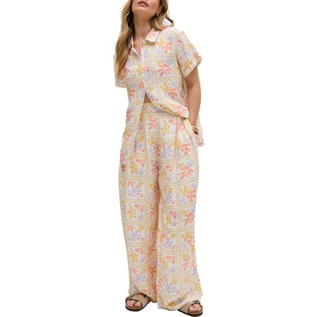 Matisse Wide Leg Patchwork Floral Print Trouser, Cream