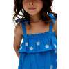 Savvanah Frill Neck All Over Embroidered Co-Ord Set, Blue - Shorts - 3