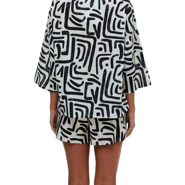 Nicola Paperbag Waist Warhol Print Shorts, Black - Shorts - 4