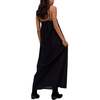 Sapphire Spaghetti Strap Embroidered Maxi Dress, Black - Dresses - 3