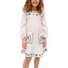Lisa Square Neck Embroidered Dress, Ecru - Dresses - 1 - thumbnail
