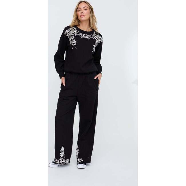Marmalade Long Sleeves Embroidered Sweatshirt, Black - Sweatshirts - 3