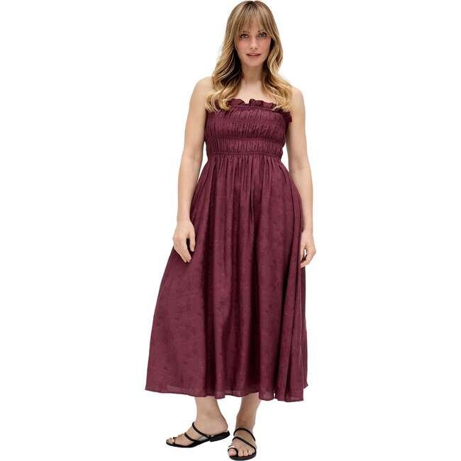 Marie All Over Jacquard Mini Dress, Burgundy